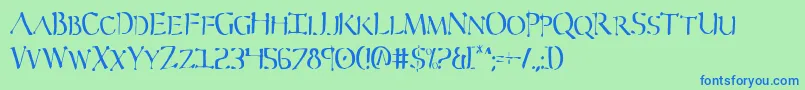 フォントSeverCondensed – 青い文字は緑の背景です。