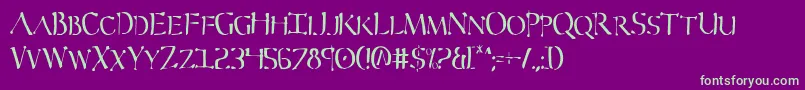 SeverCondensed Font – Green Fonts on Purple Background