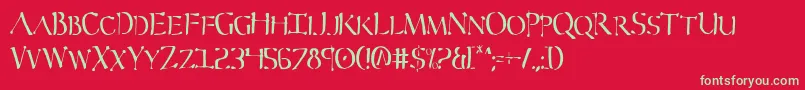 SeverCondensed Font – Green Fonts on Red Background