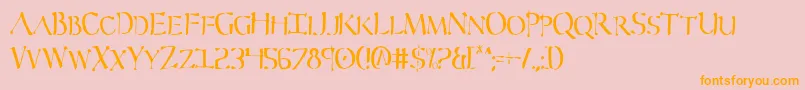 SeverCondensed Font – Orange Fonts on Pink Background