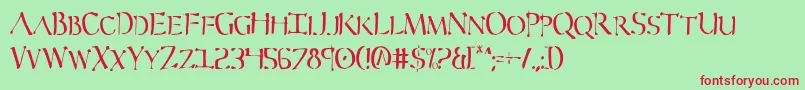 SeverCondensed Font – Red Fonts on Green Background