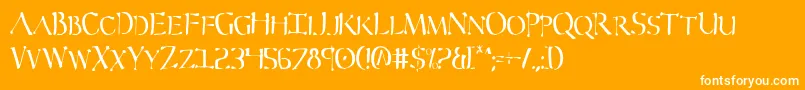 SeverCondensed-Schriftart – Weiße Schriften auf orangefarbenem Hintergrund