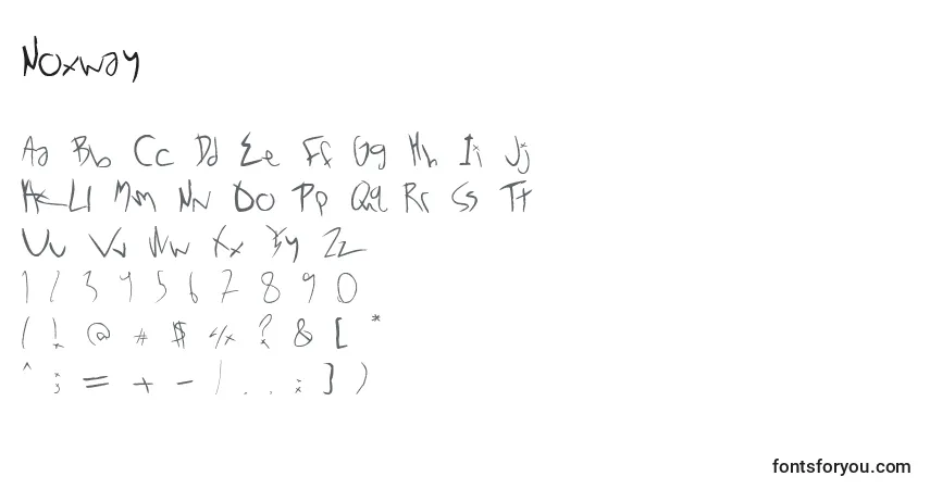 A fonte Noxway (101674) – alfabeto, números, caracteres especiais