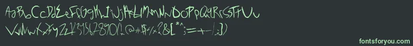 Noxwayフォントについての詳細 フォントNoxway – 黒い背景に緑の文字