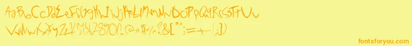 フォントNoxway – オレンジの文字が黄色の背景にあります。