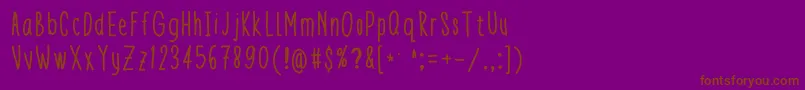 Theeny-fontti – ruskeat fontit violetilla taustalla