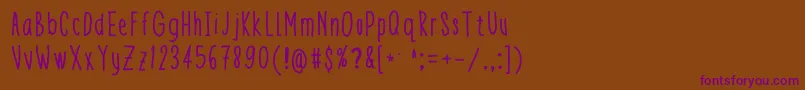 Theeny Font – Purple Fonts on Brown Background