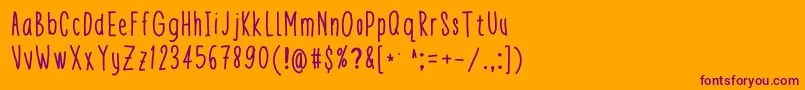 Theeny Font – Purple Fonts on Orange Background