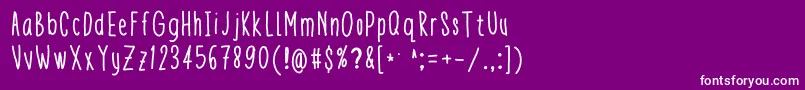 Weitere Informationen zur Theeny-Schriftart Theeny-Schriftart – Weiße Schriften auf violettem Hintergrund