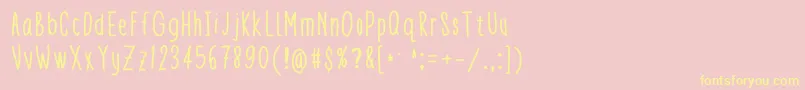 Theeny Font – Yellow Fonts on Pink Background