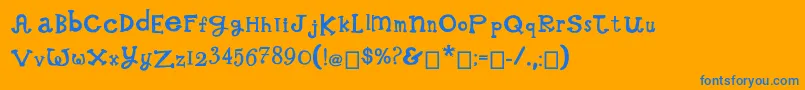 WhimsicalWilma Font – Blue Fonts on Orange Background