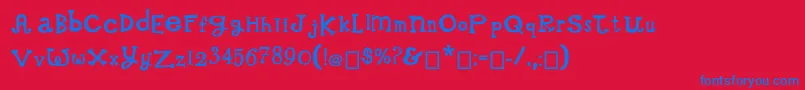 WhimsicalWilma Font – Blue Fonts on Red Background