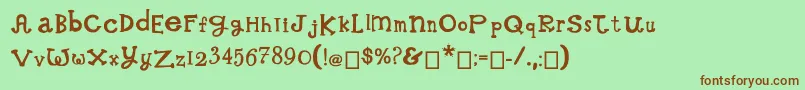 WhimsicalWilma Font – Brown Fonts on Green Background