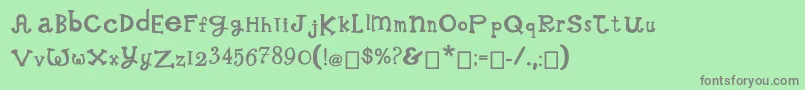 WhimsicalWilma Font – Gray Fonts on Green Background