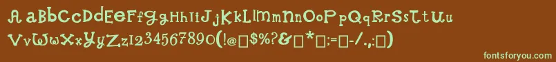 Шрифт WhimsicalWilma – зелёные шрифты на коричневом фоне