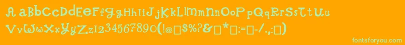 WhimsicalWilma Font – Green Fonts on Orange Background