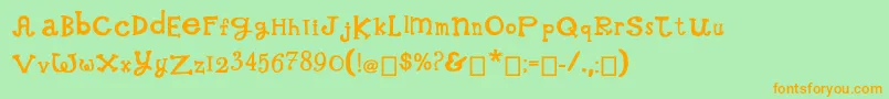 WhimsicalWilma Font – Orange Fonts on Green Background