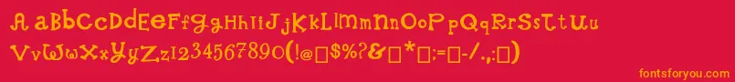 WhimsicalWilma Font – Orange Fonts on Red Background