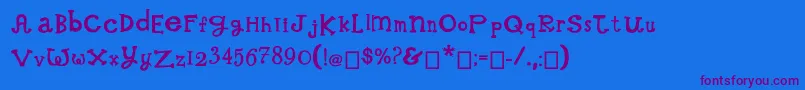 WhimsicalWilma Font – Purple Fonts on Blue Background