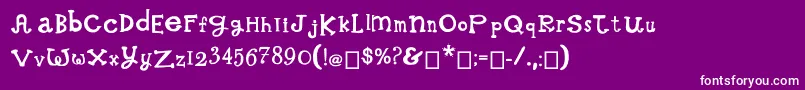 WhimsicalWilma Font – White Fonts on Purple Background