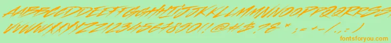 Indelible Font – Orange Fonts on Green Background