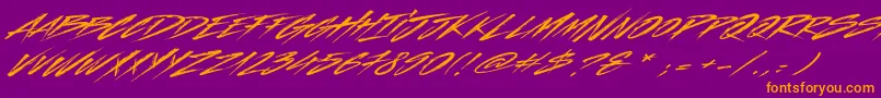 Indelible Font – Orange Fonts on Purple Background