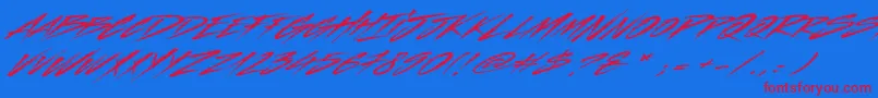 Indelible Font – Red Fonts on Blue Background