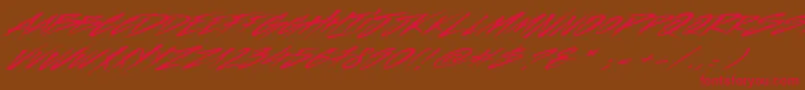 Indelible-Schriftart – Rote Schriften auf braunem Hintergrund