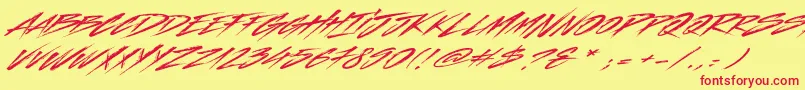 フォントIndelible – 赤い文字の黄色い背景