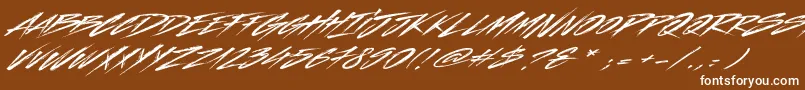 Indelible-Schriftart – Weiße Schriften auf braunem Hintergrund