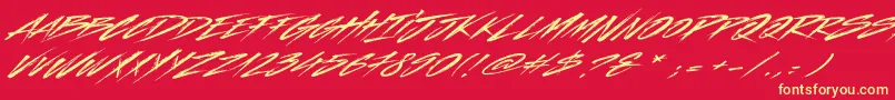 Indelible Font – Yellow Fonts on Red Background
