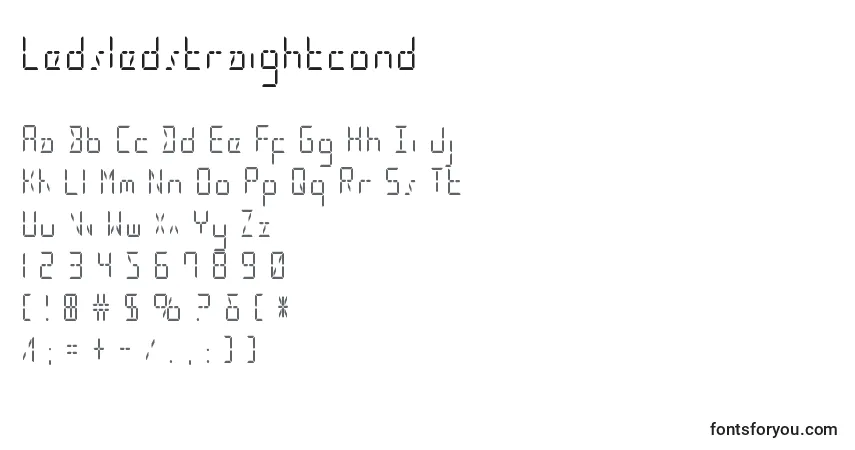Шрифт Ledsledstraightcond – алфавит, цифры, специальные символы