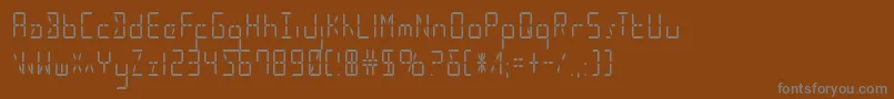 フォントLedsledstraightcond – 茶色の背景に灰色の文字