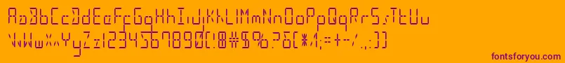 Ledsledstraightcond Font – Purple Fonts on Orange Background