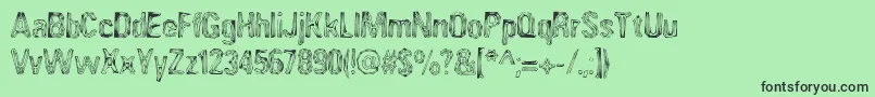 フォントAngia – 緑の背景に黒い文字
