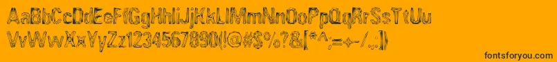 Angia Font – Black Fonts on Orange Background