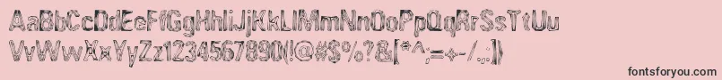 Angia-fontti – mustat fontit vaaleanpunaisella taustalla