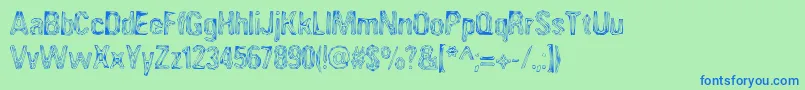 Angia Font – Blue Fonts on Green Background