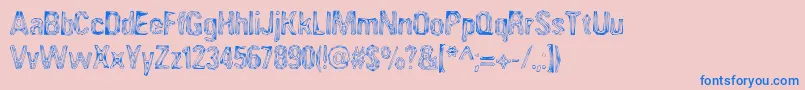 フォントAngia – ピンクの背景に青い文字