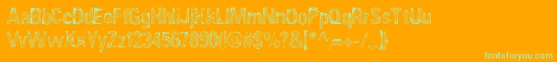 Angia Font – Green Fonts on Orange Background