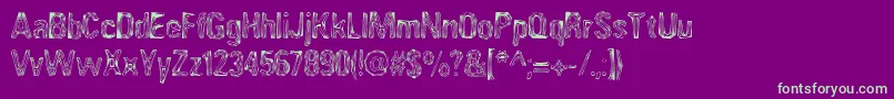 Angia Font – Green Fonts on Purple Background