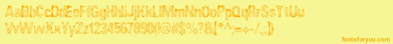 Шрифт Angia – оранжевые шрифты на жёлтом фоне