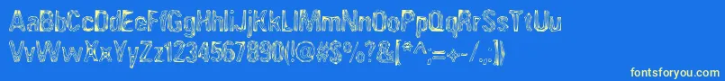 Angia-fontti – keltaiset fontit sinisellä taustalla