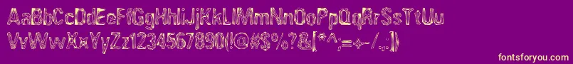 Angia Font – Yellow Fonts on Purple Background