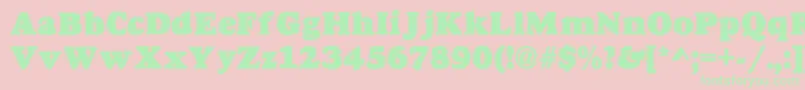 Dovercontour Font – Green Fonts on Pink Background