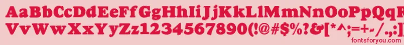 Dovercontour-Schriftart – Rote Schriften auf rosa Hintergrund