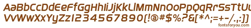 Sffourcheitalic-Schriftart – Braune Schriften auf weißem Hintergrund