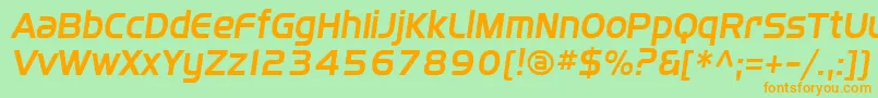 Sffourcheitalic Font – Orange Fonts on Green Background