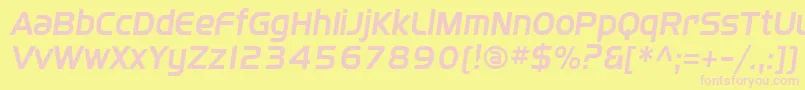 Шрифт Sffourcheitalic – розовые шрифты на жёлтом фоне