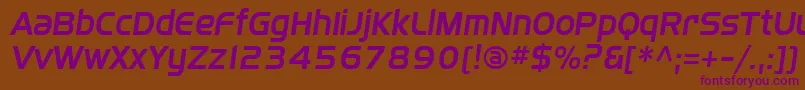 Sffourcheitalic Font – Purple Fonts on Brown Background